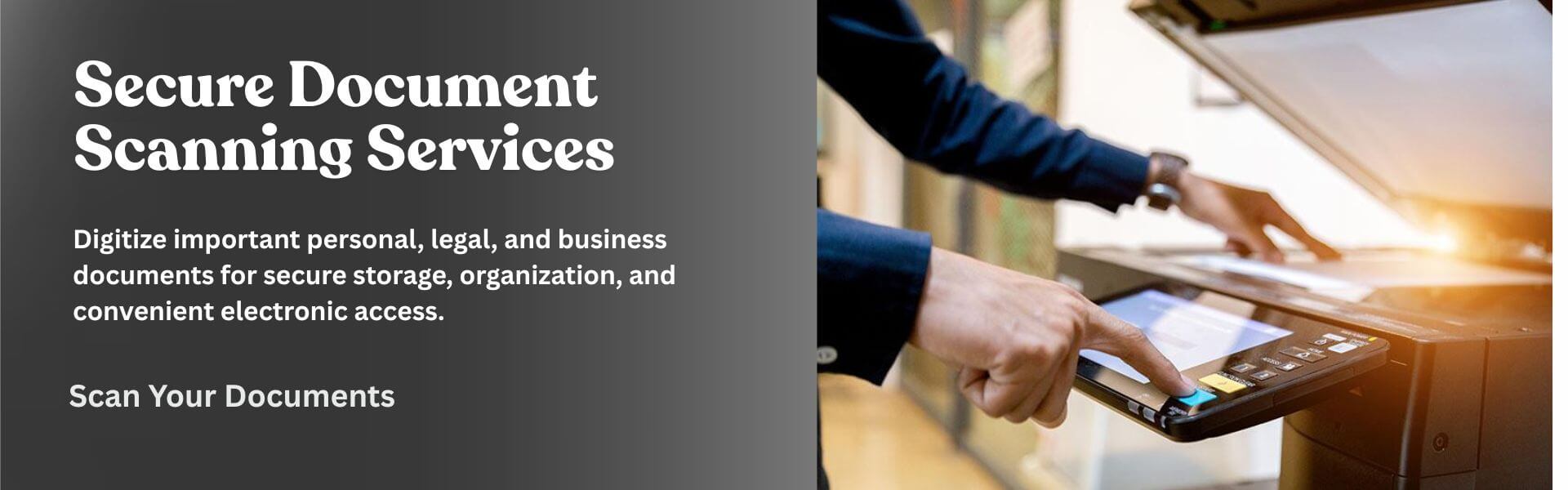 Professional document scanning and digital file services