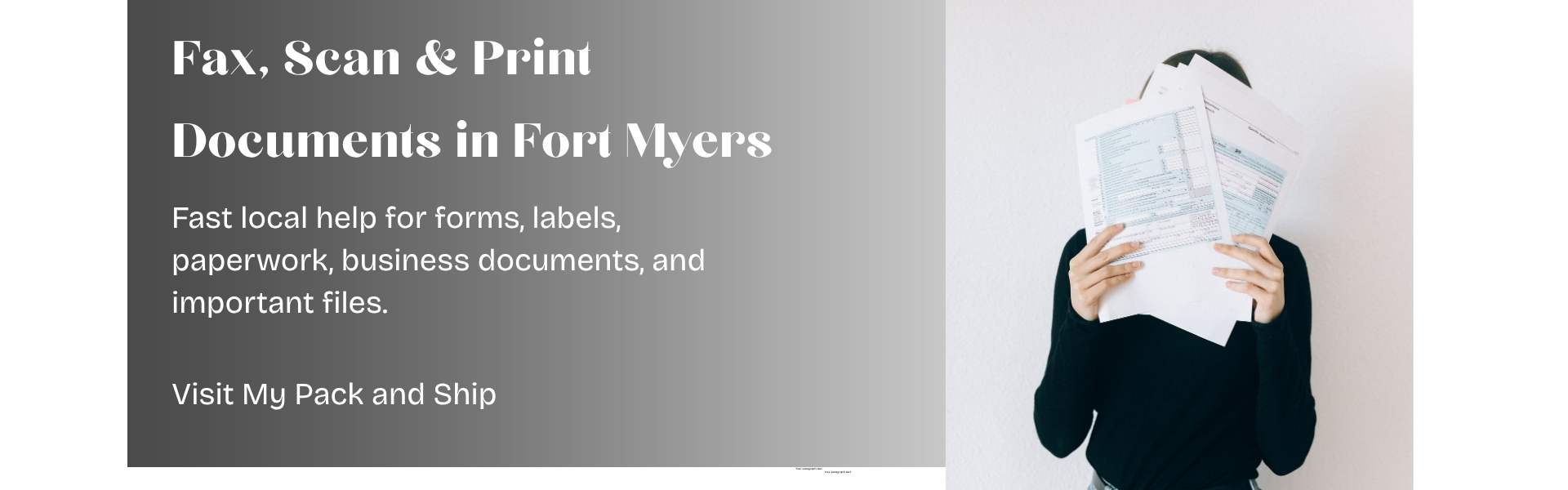 Fax, scan and print document services at My Pack and Ship in Fort Myers