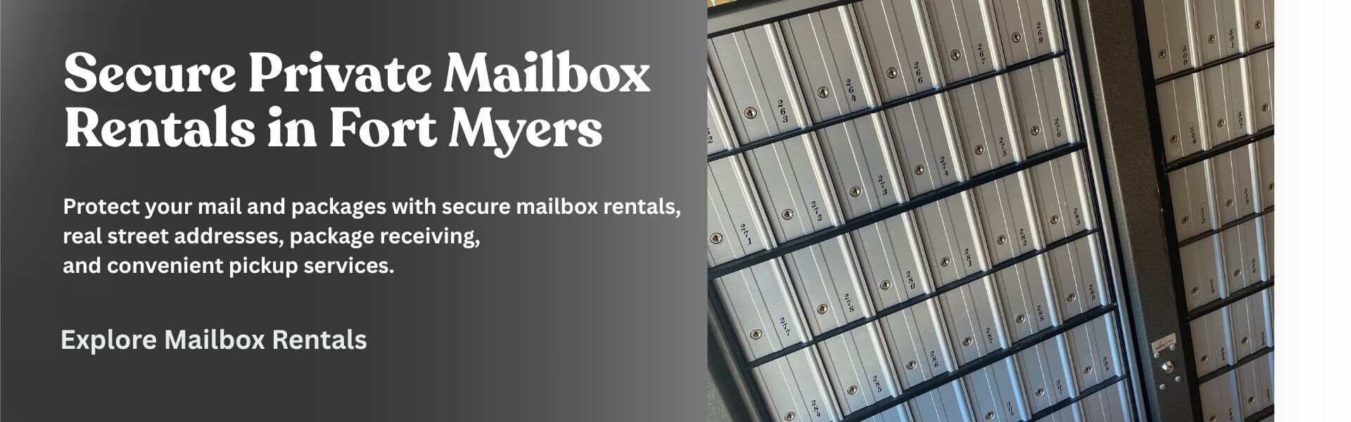 Secure private mailbox rental services with package receiving in Fort Myers