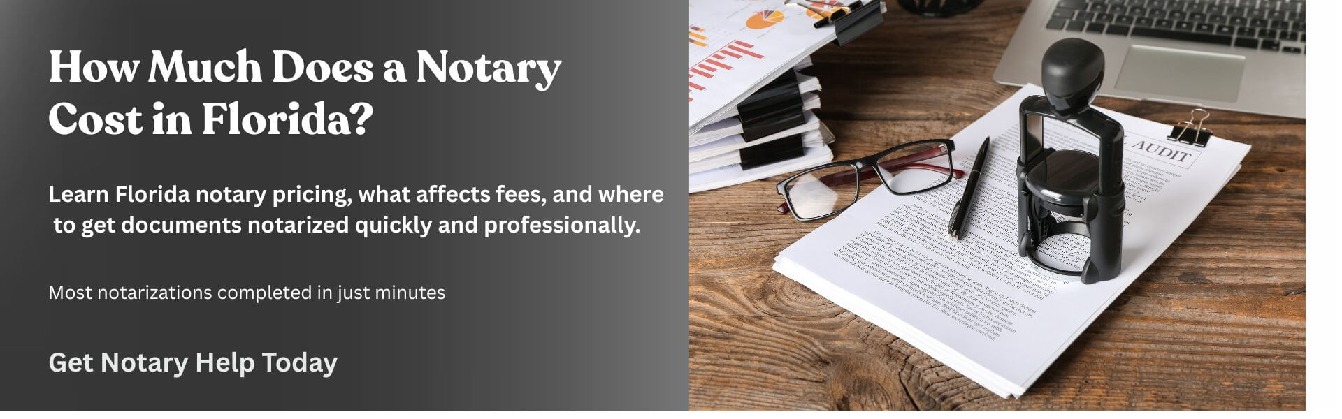 Notary public signing and stamping documents in Fort Myers