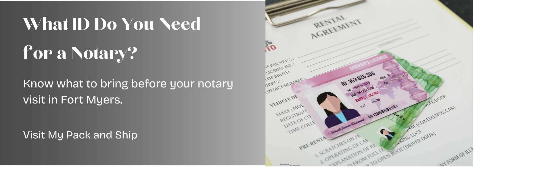Valid ID and notary documents for notarization in Fort Myers Florida
