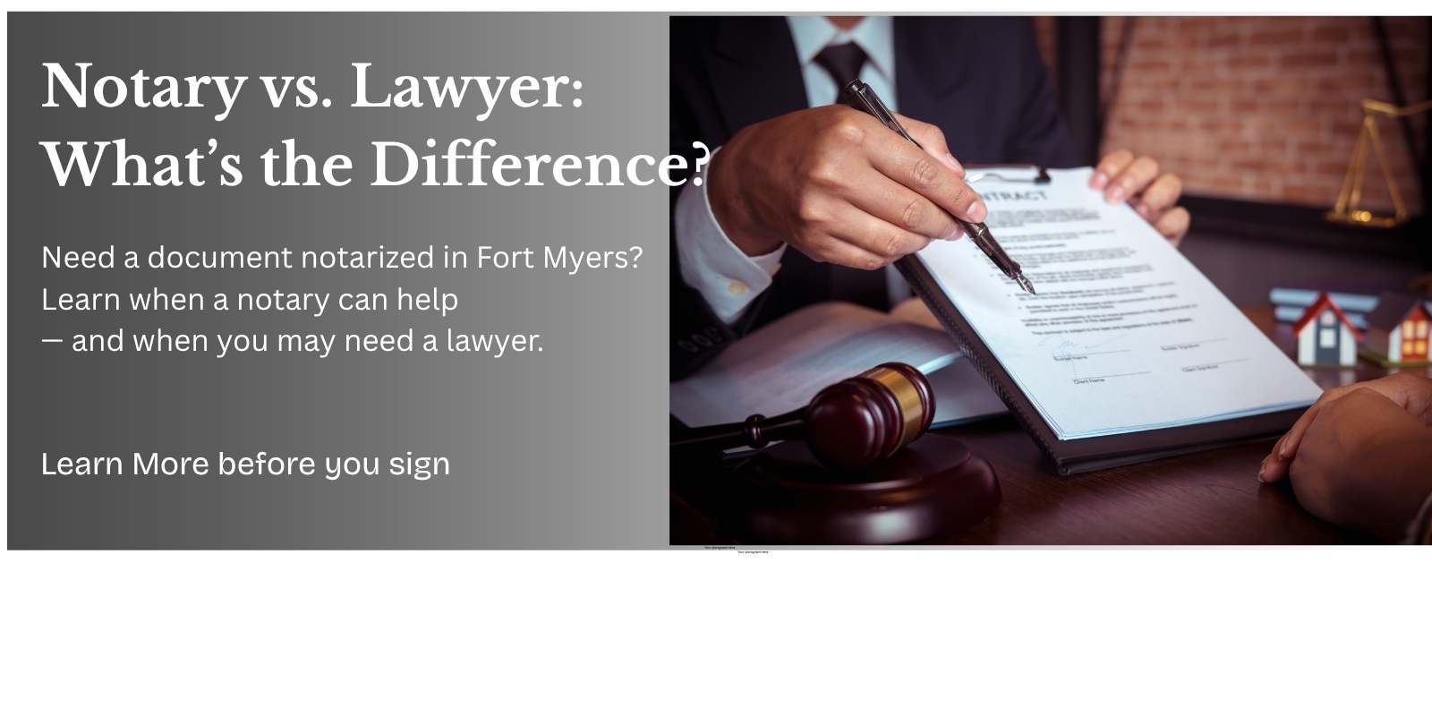 Notary vs Lawyer difference guide for Fort Myers document services
